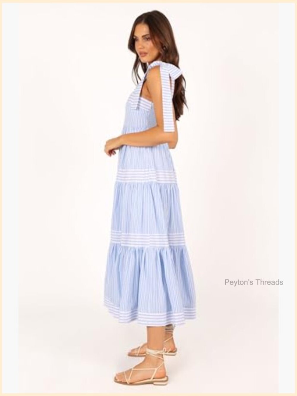 Maxi A-Line Dress with Square Neck and Shirred Back - Picture 5 of 7